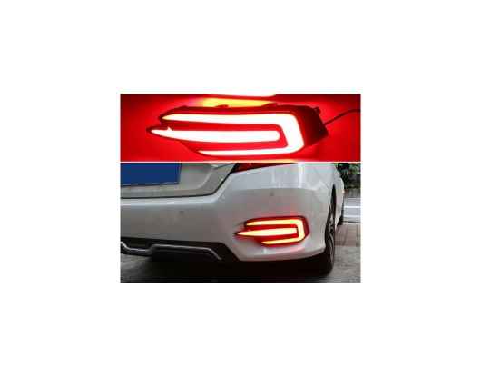 2ピース 適用: ホンダ シビック セダン 2016 2017 2018 2019 マルチファンクション LED リア フォグランプ バンパー ライト オート ブレーキ ライト リフレクター AL-HH-1657 Car parts