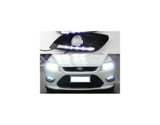 2ピース LED デイタイムランニングライト 適用: フォード/FORD フォーカス 2 MK2 2009 2010 2011 2012 2013 2014 オート 調光 機能 12V LED DRL ランプ AL-HH-1733 Car parts