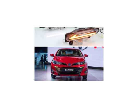 適用: トヨタ ヤリス 2017 2018 2019 ダイナミック イエロー チューニング シグナル 防水 ABS 12V LED DRL ランプ LED デイタイムランニングライト AL-HH-1814 Car parts