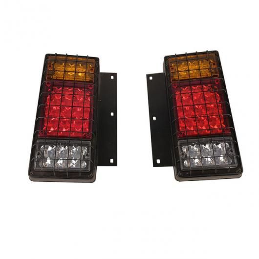 2ピース 12V 24V トラック トレーラー ユニバーサル 鉄 メッシュ LED テールライト エマージェンシー ライト リア ブレーキ ライト ウインカー ライト FD009 SR-AA-1899 Car light