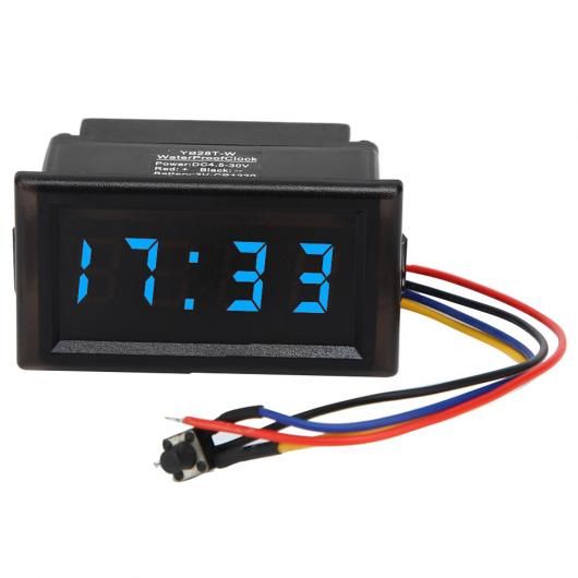 デジタル 時計 LED デジタル ディスプレイ 時計 DC4.5-30V 防水 防塵 エレクトロニック 時計 ブルー SR-BB-9094 Car parts