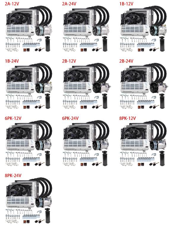 ユニバーサル ウォール-マウント エアコン 12V 24V システム クライメート 適用: トラック バン トラクター 掘削機 車両 2A-12V～8PK-24V SR-CC-1259 Car parts