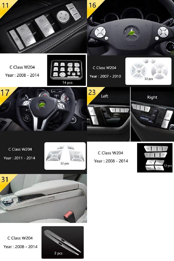 4ピース オーディオ スピーカー ドア ラウドスピーカー トリム カバー 適用: メルセデス ベンツ C クラス W204 C180 C200 2008-14 アクセサリー タイプ11～タイプ31 SR-CC-4377 Interior parts for cars