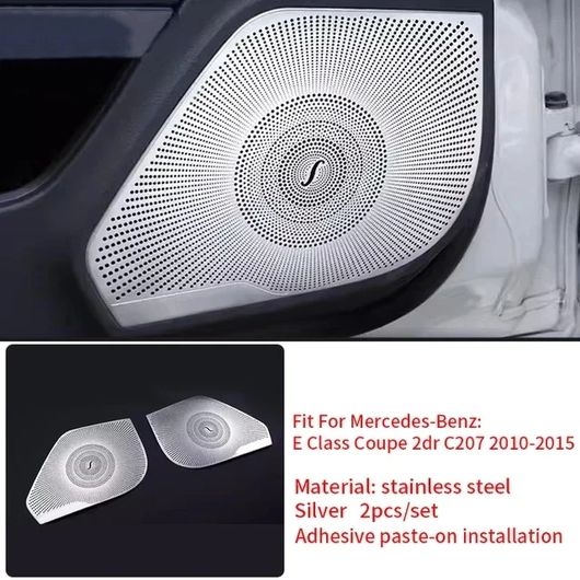 適用: メルセデス-ベンツ E クラス 2DR C207 10-15 スチール スピーカー トリム カバー ドア スピーカー ステレオ 装飾 カバー フロント ドア ステレオ SR-CC-4570 Interior parts for cars