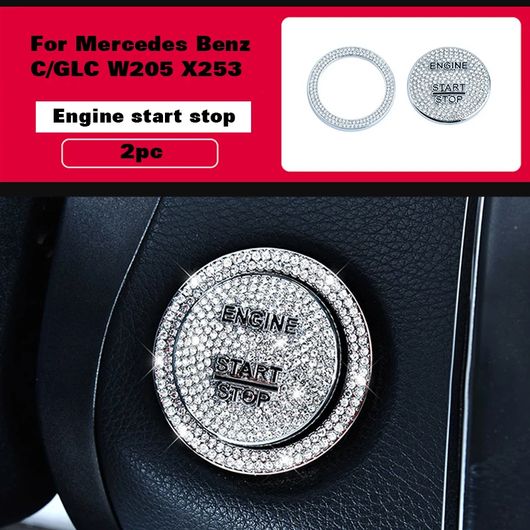 ステッカー 適用: メルセデス ベンツ C/GLC クラス W205 X253 2016-2020 インテリア ステッカー エンジン ボタン 2ピース SR-CC-4589 Interior parts for cars