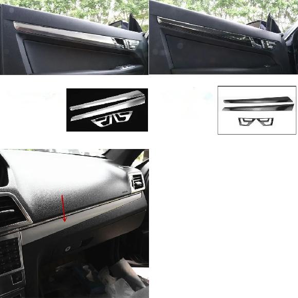 カーボン/シルバー ドア パネル トリム ストリップ 適用: メルセデス ベンツ E クラス クーペ W207 C207 W20 E200 E260 E300 2009-2013 2ドア E クラス S～2ドア E クラス D SR-CC-4442 Interior parts for cars