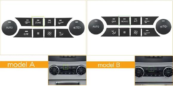 ブラック ABS セントラル エアコン メディア ボリューム ボタン トリム カバー ステッカー 適用: メルセデス ベンツ C GLK CLS クラス W204 モデルA ブラック・モデルB ブラック SR-CC-4456 Interior parts for cars|オートパーツエージェンシー