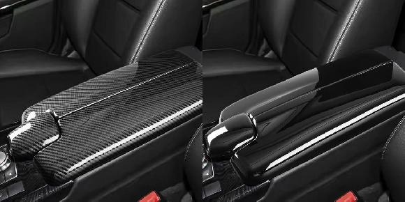 適用: メルセデス ベンツ W212 E200 E260 E300 CLS260 CLS320 2012-2017 セントラル コントロール アームレスト ボックス パネル トリム カバー フレーム アクセサリー カーボン調・ブライトブラック SR-CC-4543 Interior parts for cars