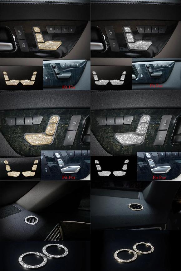 適用: メルセデス-ベンツ S E CLS クラス W221 W212 C218 ゴールド シルバー クリスタル スタイル センター 時計 フレーム カバー シート アジャスター~エア コンディション6 SR-CC-4560 Interior parts for cars|オートパーツエージェンシー