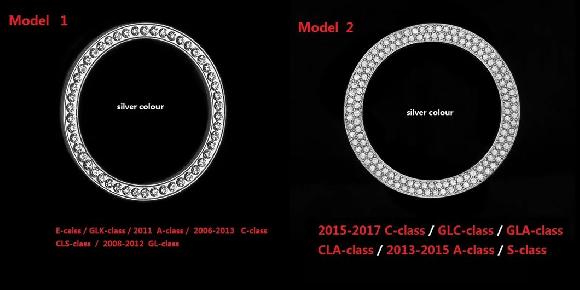 イグニッション スイッチ 装飾 リング 適用: メルセデス ベンツ A/C/E/CLA/GLK/GLC/GLA/GLS/S/GL-クラス スタイル モデル1 シルバー・モデル2 シルバー SR-CC-4561 Interior parts for cars