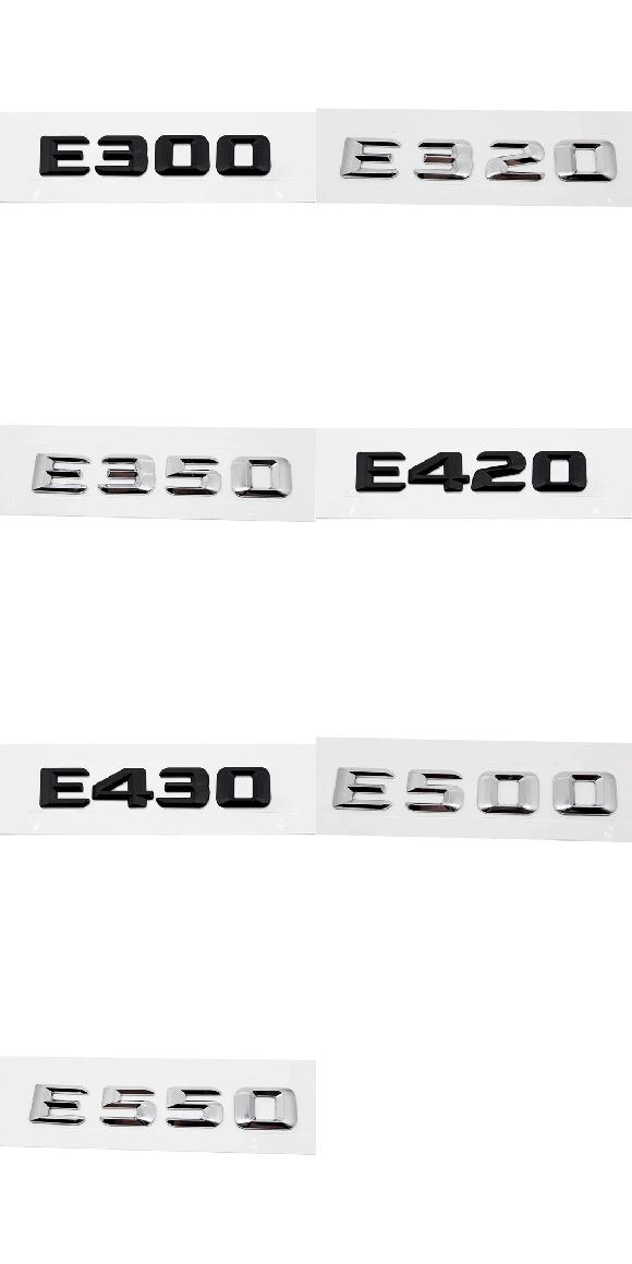 リア トランク 英数字 ステッカー テール ボックス エンブレム バッジ 適用: メルセデス ベンツ E クラス E300 E320 E350 E300 ブラック～E550 シルバー プラスチック SR-CC-4588 Exterior parts for cars