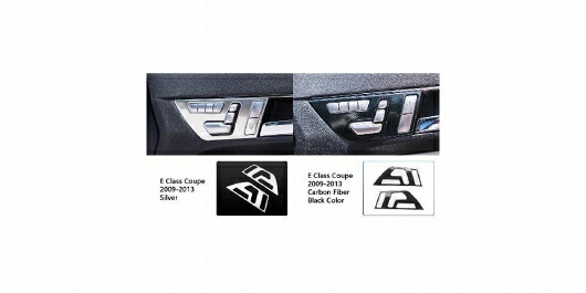 ステンレス スチール ドア シート アジャスター 調整 パネル 装飾 カバー トリム 適用: メルセデス ベンツ E クラス クーペ W207 C207 2009-2013 シルバー・カーボン調 SR-CC-4509 Interior parts for cars|オートパーツエージェンシー