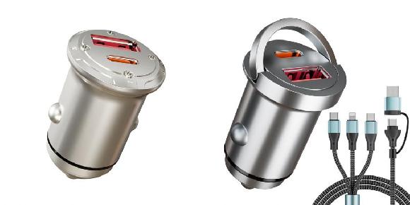 78W ミニ PD USB チャージャー ライター チャージャー 適用: シャオミ サムスン ファーウェイ 高速 充電 QC3.0 チャージャー 適用: メカニカル モデル・データライン付き A SR-CC-4651 Interior parts for cars｜オートパーツエージェンシー