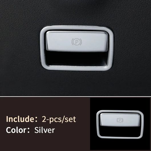 シルバー インテリア トリム 適用: メルセデス GLE W166 350 450 500E GLS X166 450 500 550 GL X166 ML W166 インテリア 装飾 アクセサリー エレクトロニック ハンドブレーキ SR-CC-4793 Interior parts for cars