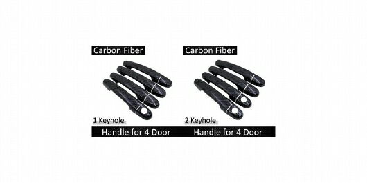 ブラック カーボン エクステリア ドア ハンドル カバー 適用: トヨタ カローラ ヴァーソ AR10 2004-2009 ステッカー トリム ハンドル 1 キーホール・ハンドル 2 キーホール SR-CC-5266 Exterior parts for cars