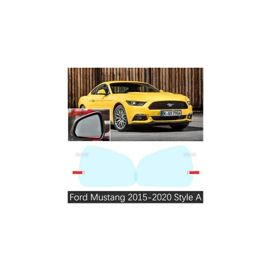 適用: フォード/FORD マスタング 5代目 6代目 S197 S550 GT 2010-2020 フル カバー バックミラー ミラー 防雨 防曇 フィルム アクセサリー 2018 2019 2015-2020 スタイル A SR-CC-5181