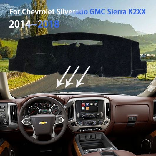ダッシュボード マット カバー パッド 適用: シボレー/CHEVROLET シルバラード GMC 右ハンドル用・左ハンドル用 ポリエステル レッド エッジ～ポリエステル ブラック エッジ SR-CC-5373 Interior parts for cars