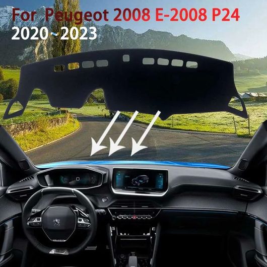 ダッシュボード カバー パッド 適用: プジョー/PEUGEOT 2008 E-2008 P24 2020 2021 2022 右ハンドル用・左ハンドル用 ポリエステル レッド エッジ～ポリエステル ブラック エッジ SR-CC-5408 Interior parts for cars