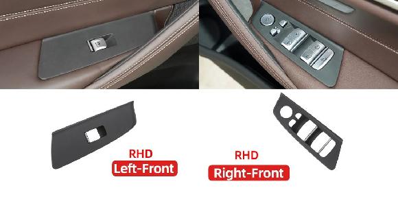 適用: BMW 5シリーズ M5 G30 G31 F90 2017 2018 2019 2020 マスター ウインドウ リフト ボタン カバー パッセンジャー 右ハンドル用 左 フロント・右ハンドル用 右 フロント SR-CC-7418 Interior parts for cars｜オートパーツエージェンシー