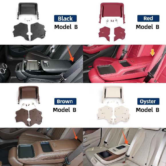 21392022073D92 適用: メルセデス-ベンツ W213 E-クラス E260 E300 リア アームレスト ボックス カバー バック シート ニューブラック カバー～ニューオイスター カバー SR-CC-7557 Interior parts for cars