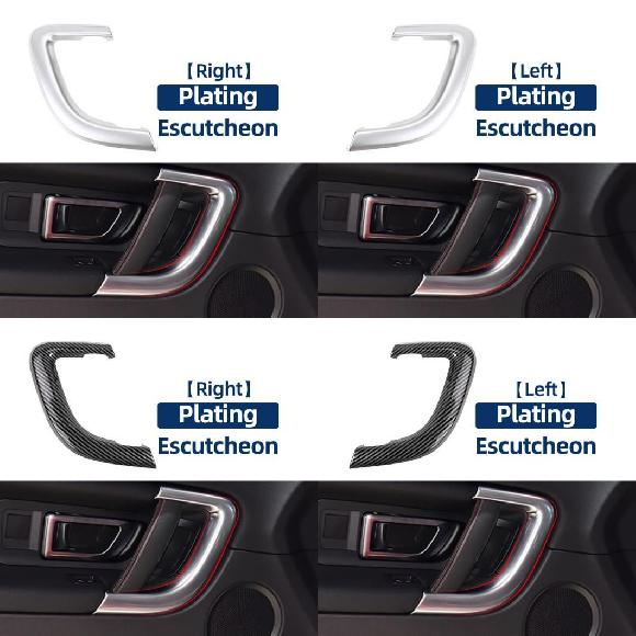 クローム フロント リア 左 右 インテリア ドア ハンドル 周囲 カバー トリム 適用: ランドローバー/LAND ROVER ディスカバリー 2015-2019 メッキ カバー 右～カーボン 左 SR-CC-7750 Interior parts for cars 12,405円