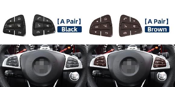 W205 W253 ステアリング ホイール スイッチ コントロール ボタン 多機能 スイッチ ボタン 適用: ベンツ C GLC クラス C180 C200 C300 ブラック 1ペア・ブラウン 1ペア SR-CC-8681 Interior parts for cars|オートパーツエージェンシー