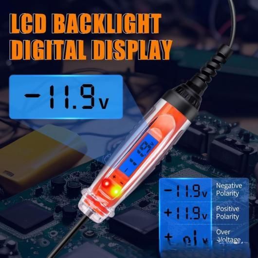 自動車 パワー サーキット プローブ テスター 液晶 デジタル テスト ライト 電圧 ディスプレイ & イルミネーション DC 電圧 テスター タイプ001 SR-DD-0266 Car parts