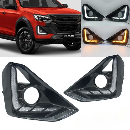 DRL 適用: 2024 2025 いすー D-マックス LED DRL デイタイム ドライビング ランニング ライト デイライト フォグランプ カバー ホール ライト SR-DD-0809 Car light|オートパーツエージェンシー