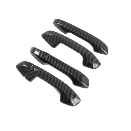適用: 起亜 セラトー K3 セルトス 2019 2020 カーボンファイバー クローム サイド ドア ハンドル カバー トリム ドア キャッチ ステッカー エクステリア カーボンファイバー 2ホール SR-AA-3267 Exterior parts for cars