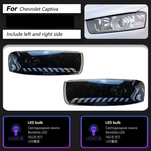適用: シボレー/CHEVROLET キャプティバ ヘッドライト 2011-2018 LED プロジェクター ヘッドランプ デイタイムランニングライト 自動車 アクセサリー LED ヘッドライト 1ペア SR-DD-3544 Car light｜オートパーツエージェンシー