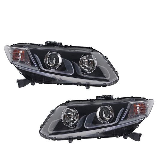 適用: ホンダ 9世代 シビック ヘッドライト 2012-2015 LED プロジェクター ヘッドランプ デイタイムランニングライト 自動車 アクセサリー LED ヘッドライト 1ペア SR-DD-3566 Car light｜オートパーツエージェンシー 191,835円