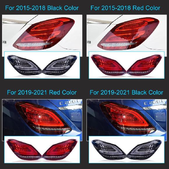 適用: メルセデス-ベンツ C-クラス W205 テールライト 2015-2021 LED テール ランプ ダイナミック ターンシグナルライト 2015-2018 スモーク～2019-2021 スモーク 1ペア SR-DD-3522 Car light｜オートパーツエージェンシー