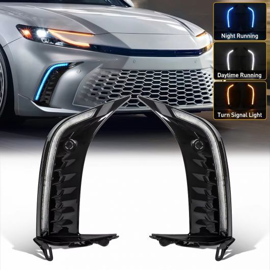 ライト 適用: トヨタ カムリ SE XSE 2024 2025 デイタイム ランニング ライト LED フォグランプ ドライビング ヘッドライト フロント バンパー ウインカー ランプ 3カラー スタイルA SR-DD-3664 Car light｜オートパーツエージェンシー