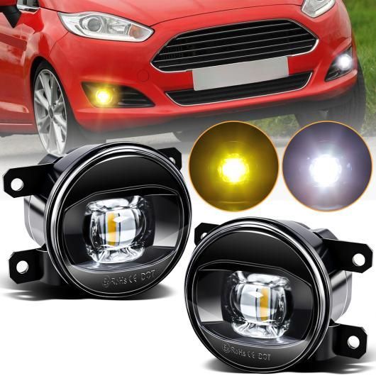 2ピース LED フォグライト 適用: フォード/FORD ホンダ スズキ いすゞ 三菱 シトロエン/CITROEN ルノー/RENAULT フォグランプ 8000LM 30W ホワイト イエロー 12V 防水 ホワイト イエロー SR-DD-3750 Car light｜オートパーツエージェンシー