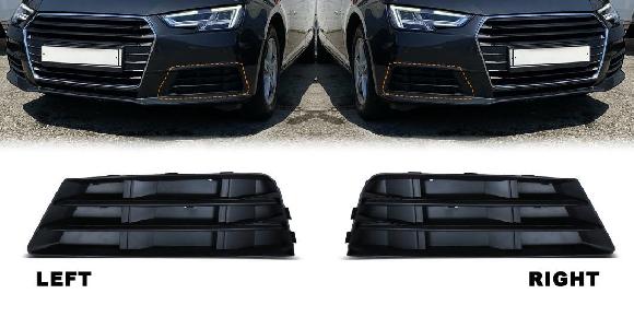 フロント バンパー グリル 適用: アウディ/AUDI A4 B9 2016 2017 2018 フォグランプ カバー フォグライト フレーム グリル メッシュ 装飾 8W0807681R ブラック 左・ブラック 右 SR-DD-3763 Exterior parts for cars｜オートパーツエージェンシー