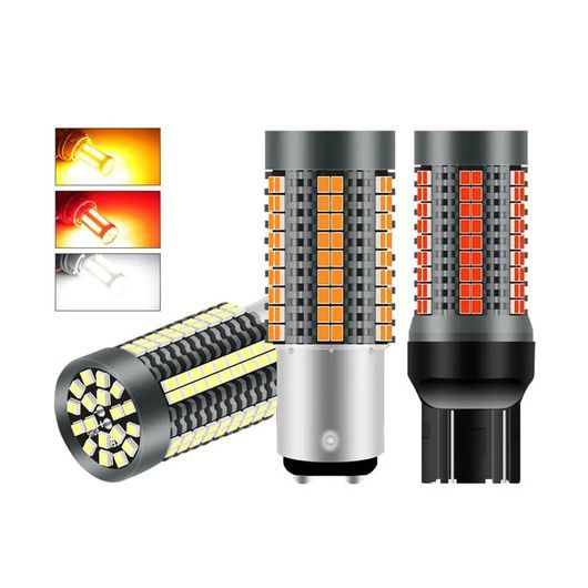 2ピース LED バルブ ブレーキ ライト リバース ライト ウインカー 3157 P27/7W T25 ホワイト~イエロー 2ピース SR-DD-3823 Car light|オートパーツエージェンシー
