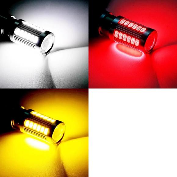10ピース LED バルブ ウインカー ブレーキ バックアップ リバース パーキング ライト ランプ 7440 W21W WY21W T20 ホワイト～イエロー 10ピース SR-DD-3835 Car light｜オートパーツエージェンシー