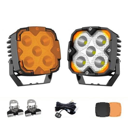 5インチ 60W LED ワーク ライト スーパー ブライト センター グリル A-ピラー オフ-ロード 車両 スポットライト 適用: フォード/FORD ブロンコ タンク 300 ホルダー A 2ピース セット SR-DD-4215 Car light｜オートパーツエージェンシー