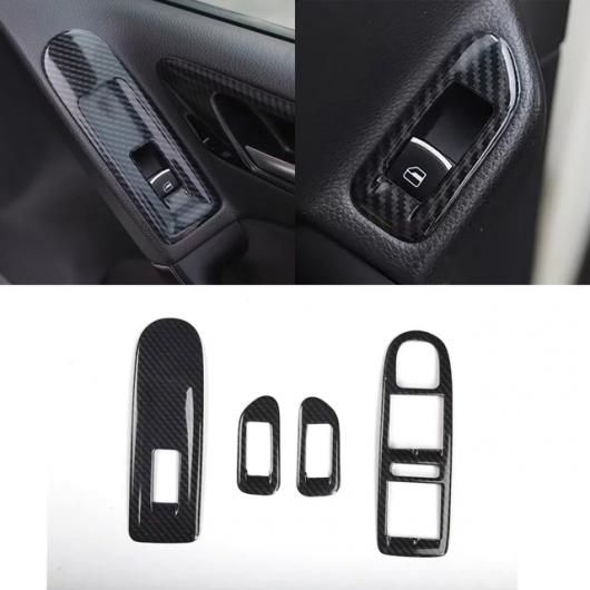 カーボンファイバー ステッカー 適用: フォルクスワーゲン/VOLKSWAGEN ゴルフ 6 GTI MK6 2009-2012 インテリア アクセサリー フレーム ギア ウインドウ リフト 右ハンドル用 左ハンドル用 SR-AA-3430 Interior parts for cars