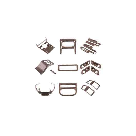 適用: トヨタ BZ4X EA10 2022 2023 ピーチ ウッド インテリア アクセサリー ステアリング ホイール ボタン ウインドウ スイッチ カバー ドア ハンドル カバー フル 9セット 左ハンドル用 SR-AA-0236 Interior parts for cars