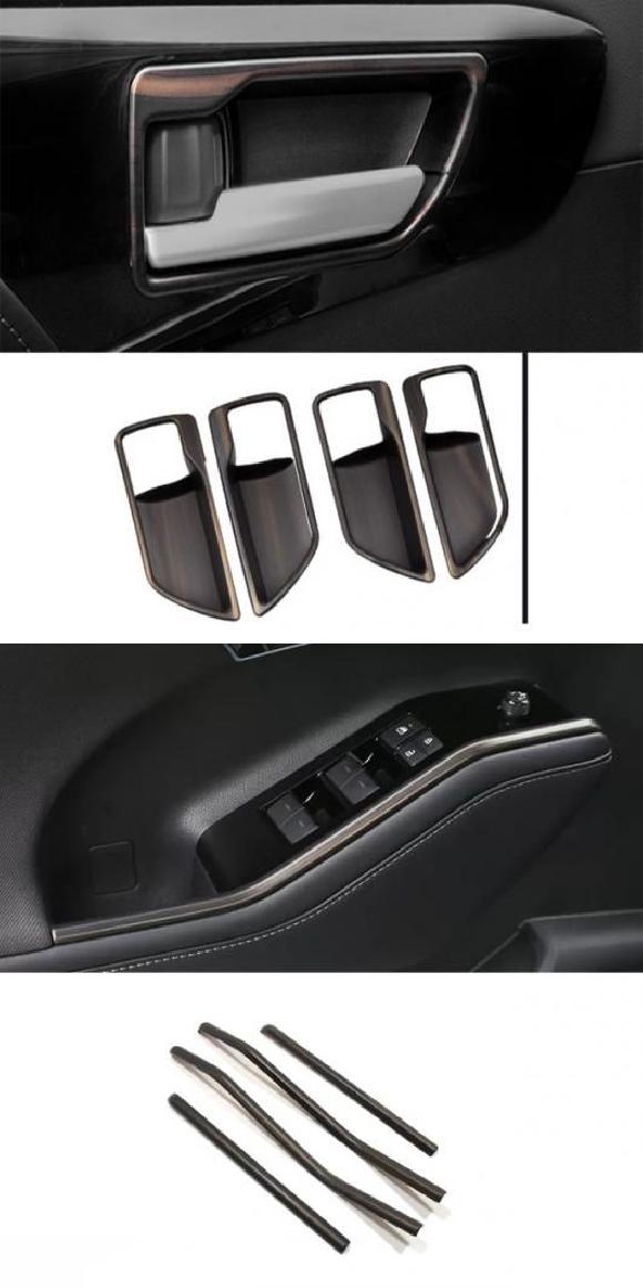 適用: トヨタ ハイランダー XU70 2020-2022 2023 ABS 木目調 インテリア アクセサリー ギア シフト パネル ウィンドウ パネル カバー モデル 9 4ピース・モデル 22 4ピース SR-AA-3515 Interior parts for cars