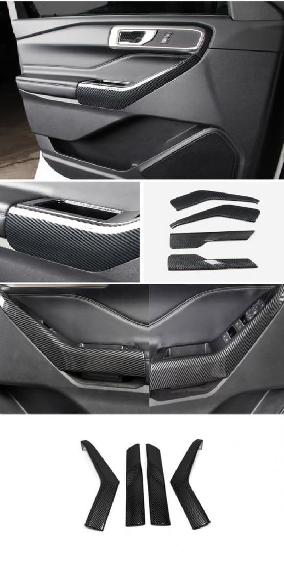 オート スタイリング アクセサリー 適用: フォード/FORD エクスプローラー 2021 2022 ABS カーボンファイバー ウインドウ アームレスト パネル 1・ウインドウ サイド パネル 2 SR-AA-3616 Interior parts cars