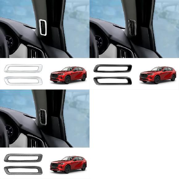 左ハンドル用 右ハンドル用 適用: マツダ CX60 CX 60 2022 2023 2024 フロント サイド A ピラー エアコン 吹き出し口 カバー トリム ABS マット～ABS カーボンファイバー SR-AA-3651 Interior parts for cars