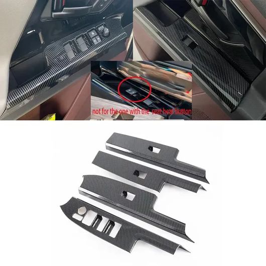 適用: トヨタ BZ4X EA10 2022 2023 ABS カーボンファイバー インテリア アクセサリー ステアリング ホイール カバー ウインドウ スイッチ ギア シフト ウインドウ スイッチ 左ハンドル用 SR-AA-3674 Interior parts for cars