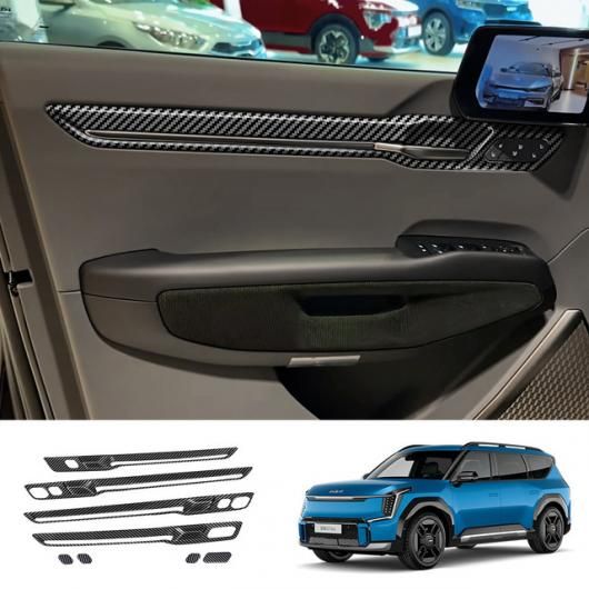 適用: 起亜 EV9 2023 2024 ABS カーボンファイバー インテリア アクセサリー ウインドウ スイッチ カバー トリム ギア シフト パネル 通気口 カバー インナー ドア ボウル パネル SR-AA-3801 Interior parts for cars