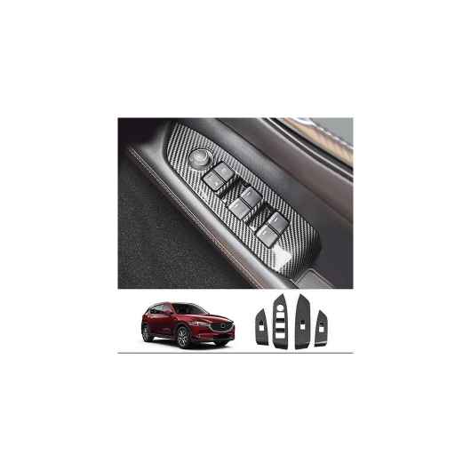 適用: マツダ CX-5 CX5 2017-2021 インテリア カーボンファイバー ABS インテリア フロント カップホルダー カバー トリム ステッカー ウインドウ スイッチ 右ハンドル用 SR-AA-3780 Interior parts for cars