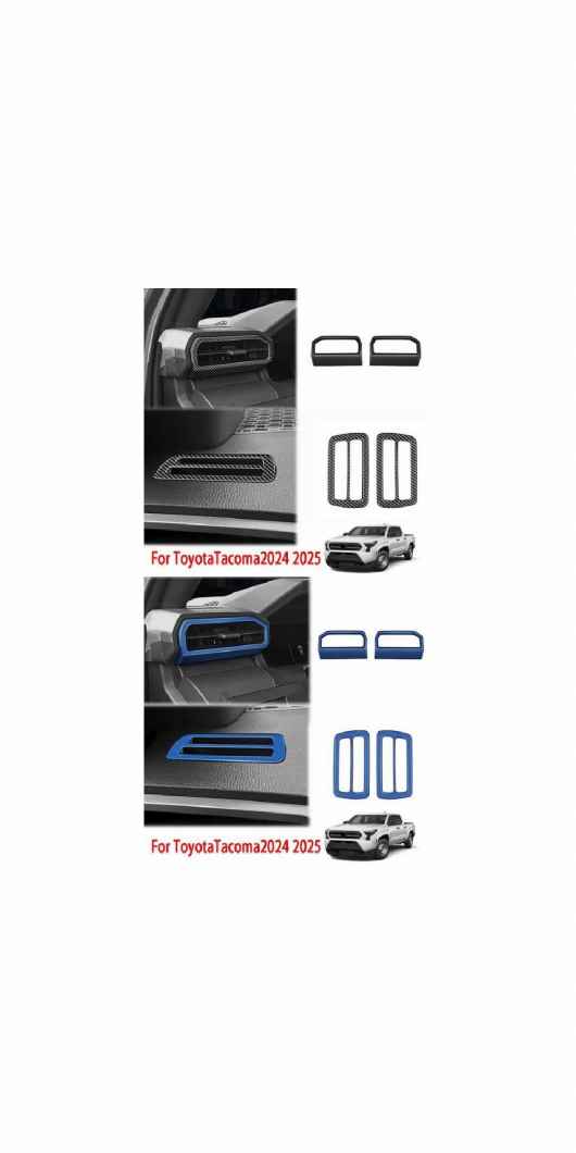 適用: トヨタ タコマ 2024 2025 ABS カーボンファイバー サイド エアコン 吹き出し口 カバー トリム ダッシュボード エアコン 2セット カーボンファイバー・2点セット ブルー SR-AA-3807 Interior parts for cars