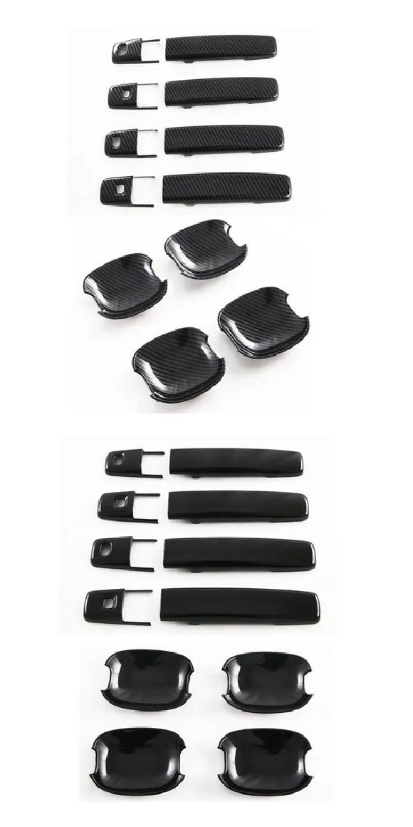 適用: 日産 ルークス 2021-2024 ABS カーボンファイバー サイド ドア ハンドル ボウル カバー トリム ドア プロテクター カーボンファイバー 2点セット・ブラック 2点セット SR-AA-4011 Car parts