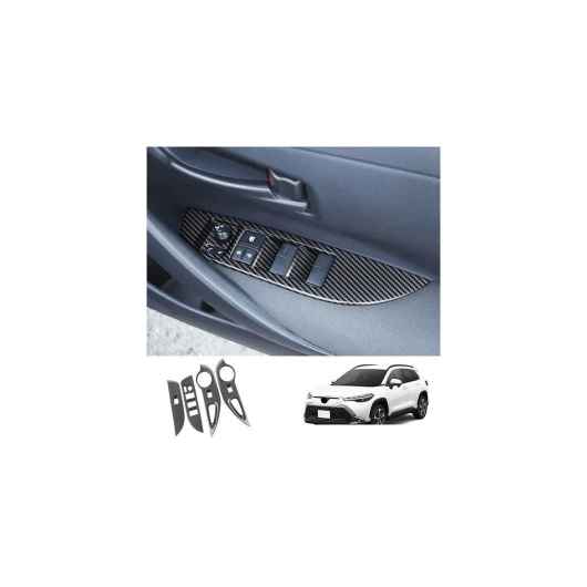右ハンドル用 インテリア アクセサリー 適用: トヨタ カローラ クロス 2019-2021 2022 2023 カーボンファイバー ウインドウ スイッチ ボタン カバー ウインドウ スイッチ カバー SR-AA-3969 Interior parts for cars｜オートパーツエージェンシー