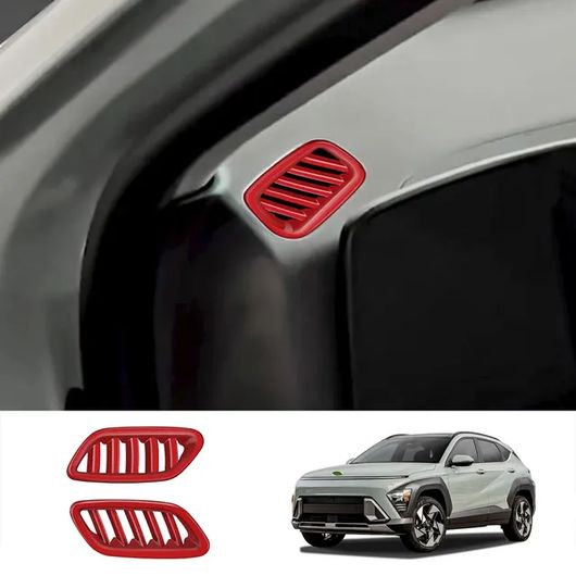 適用: ヒュンダイ/現代/HYUNDAI コナ 2024 2025 ABS レッド ギア シフト パネル カバー トリム ウインドウ スイッチ リフト パネル カバー トリム スタイリング アッパー AC カバー SR-AA-0305 Interior parts for cars